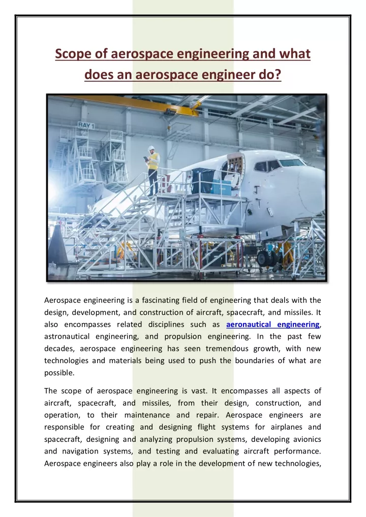 scope of aerospace engineering and what does