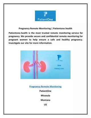 pregnancy remote monitoring patientone health