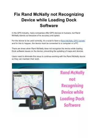 fix rand mcnally not recognizing device while