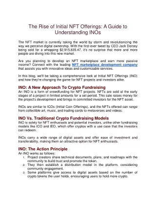 The Rise of Initial NFT Offerings