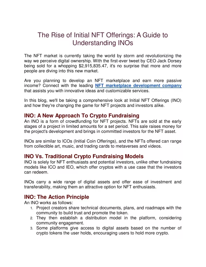 the rise of initial nft offerings a guide