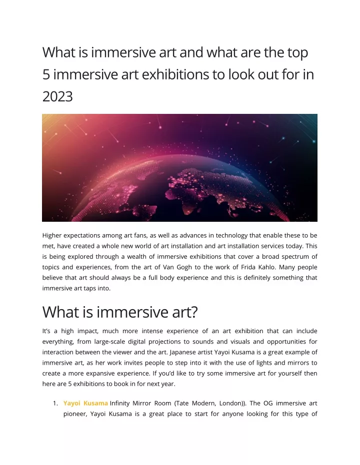 what is immersive art and what