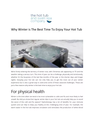 why winter is the best time to enjoy your hot tub