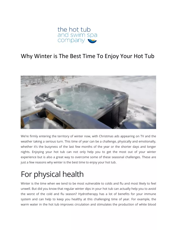 why winter is the best time to enjoy your hot tub