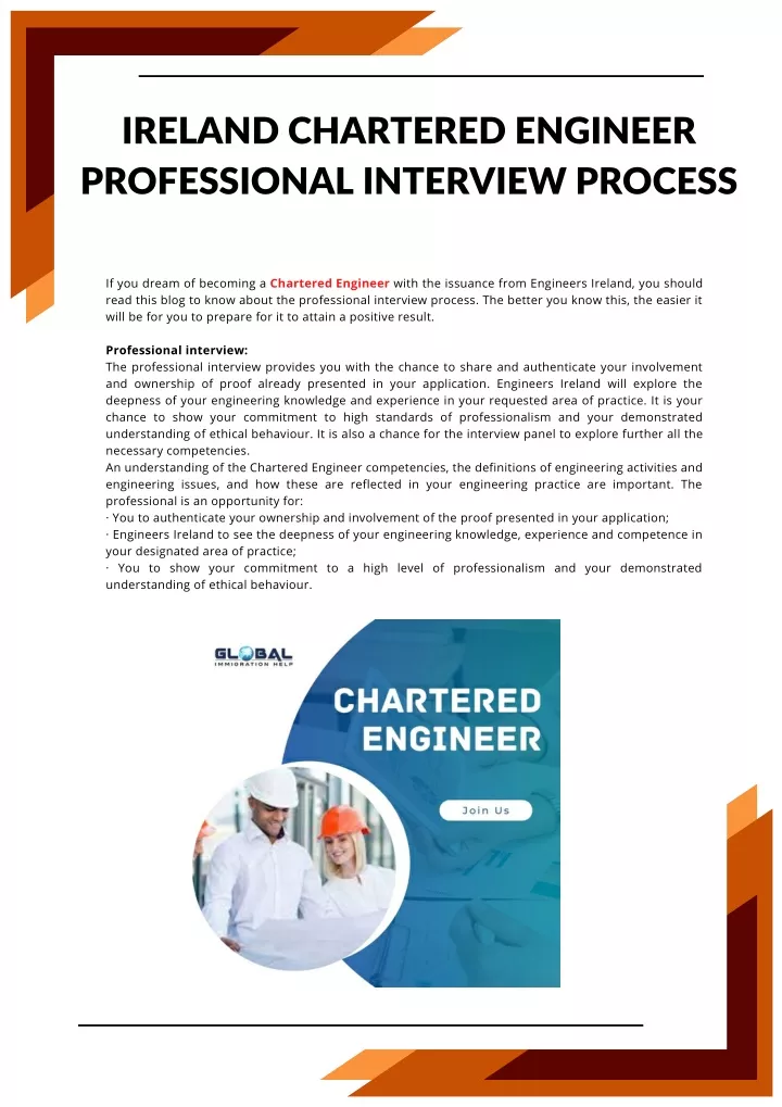 ireland chartered engineer professional interview