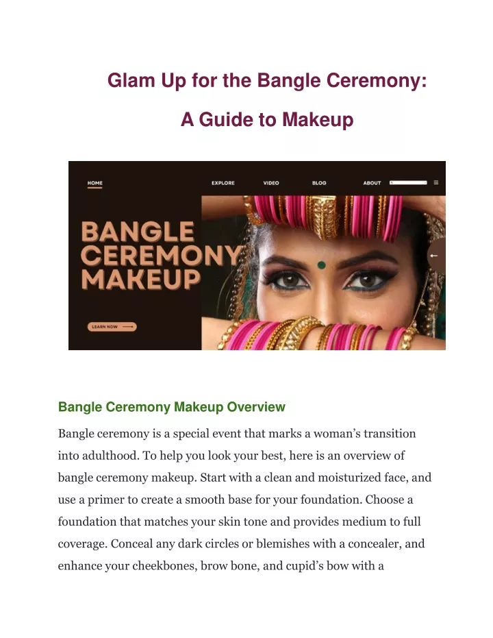 glam up for the bangle ceremony a guide to makeup
