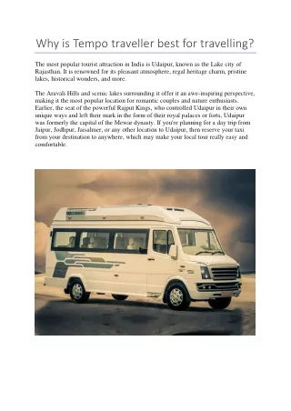 Why is Tempo traveller best for travelling - Atithi Cab