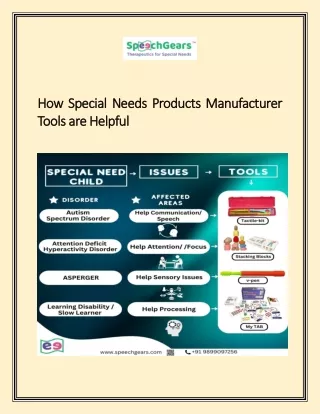 How Special Needs Products Manufacturer Tools are Helpful