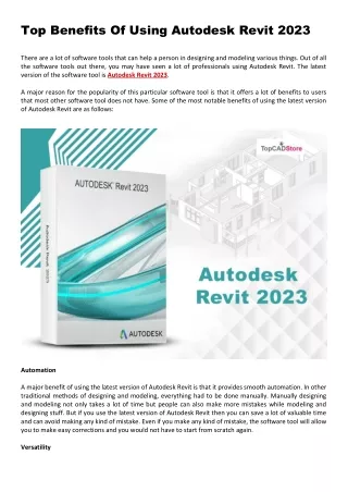 Top Benefits Of Using Autodesk Revit 2023