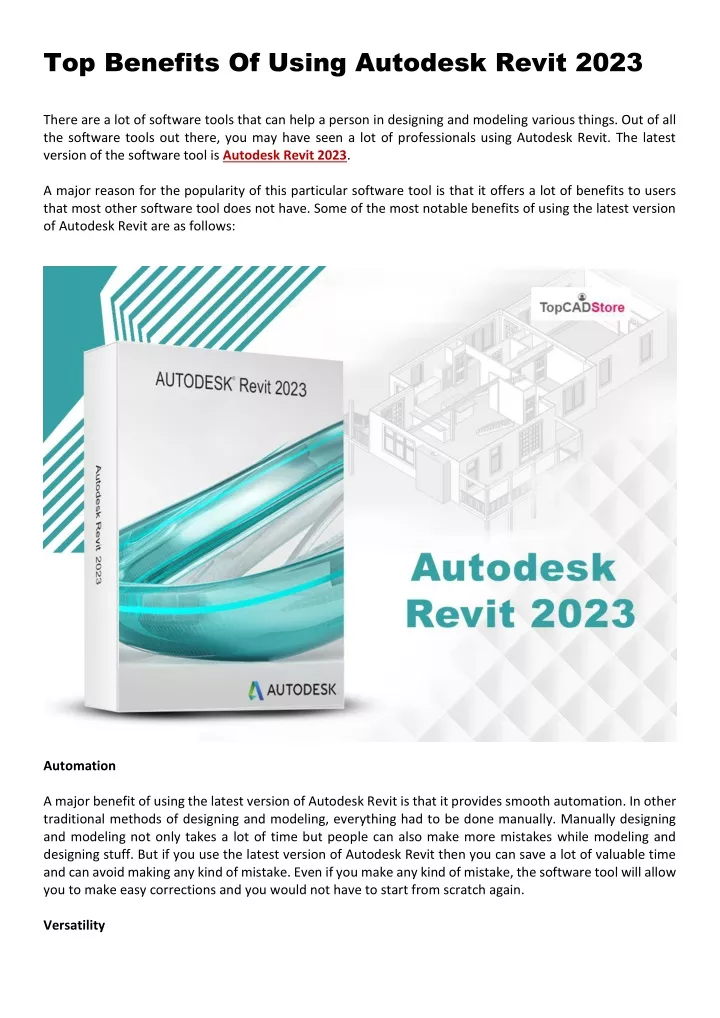 top benefits of using autodesk revit 2023