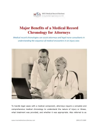 Major Benefits of a Medical Record Chronology for Attorneys