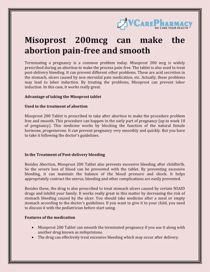 misoprost 200mcg can make the abortion pain free
