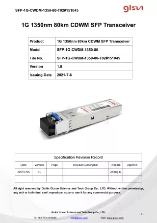 sfp 1g cwdm 1350 80 t02 151045