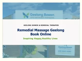 Remedial Massage Geelong Book Online