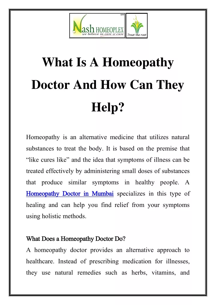 what is a homeopathy