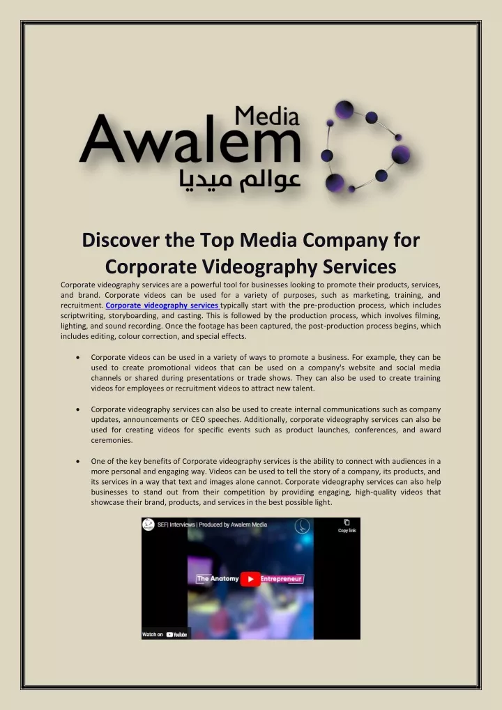 discover the top media company for corporate