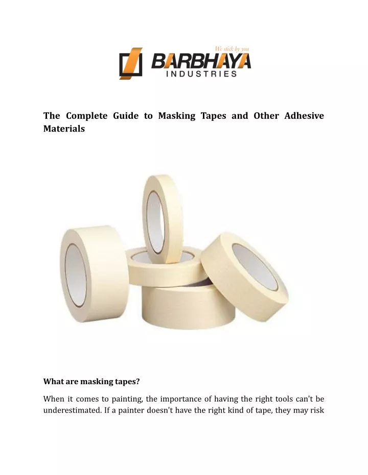 the complete guide to masking tapes and other