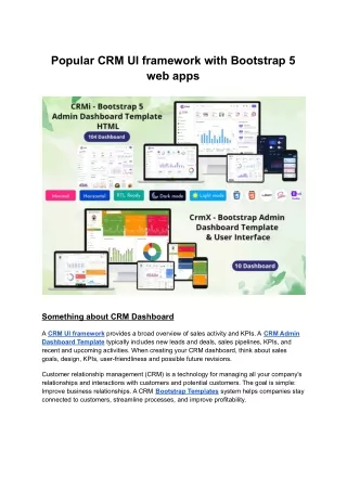 popular crm ui framework with bootstrap 5 web apps