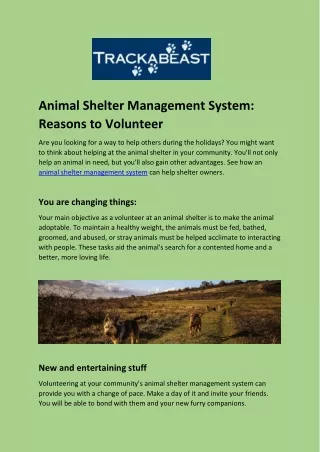 Buy The Top Animal Rescue And Shelter Management Software