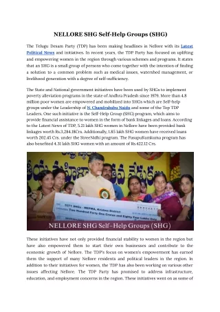 nellore shg self help groups shg