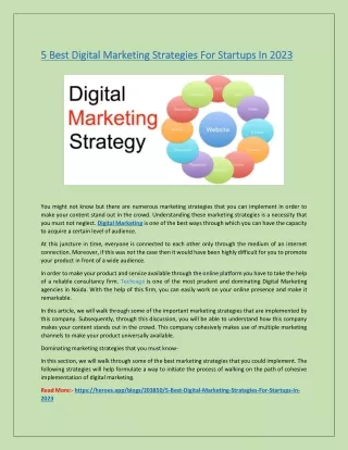 5 Best Digital Marketing Strategies For Startups In 2023
