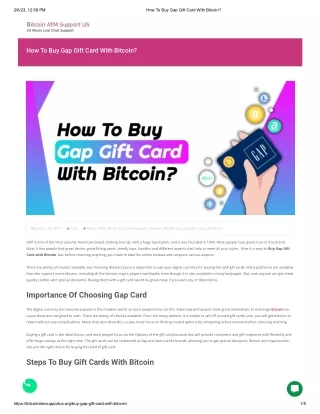 How To Buy Gap Gift Card With Bitcoin? - (800)-248-1516