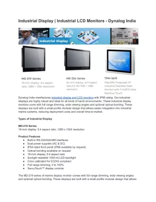 industrial display industrial lcd monitors