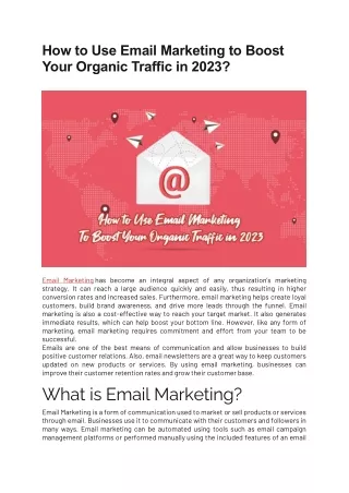 how to use email marketing to boost your organic