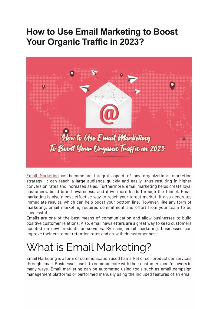 how to use email marketing to boost your organic