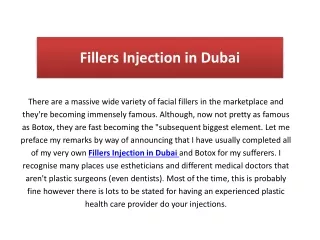 Fillers Injection in Dubai