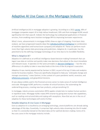 adaptive ai use cases in the mortgage industry