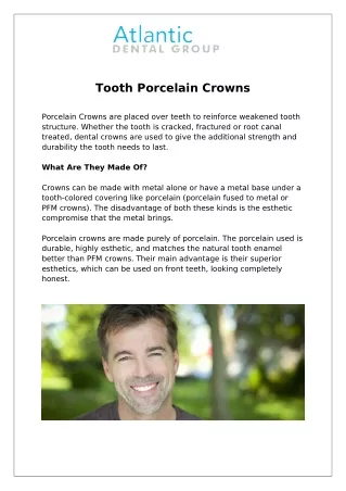 Tooth Porcelain Crowns