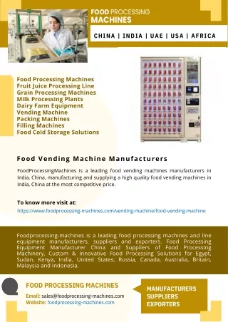 Food Vending Machine Manufacturers