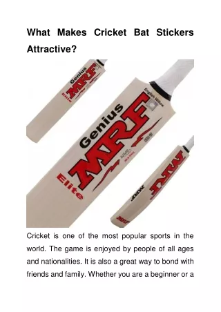 What Makes Cricket Bat Stickers Attractive_