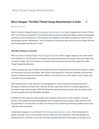 Micro Gauges_ The Best Thread Gauge Manufacturer in India