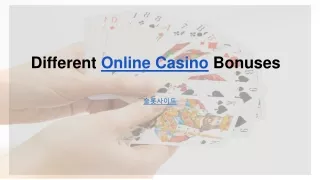 different online casino bonuses