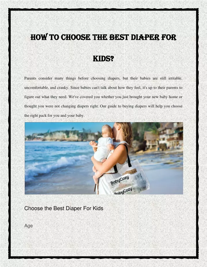 how how t to choose the best diaper o choose