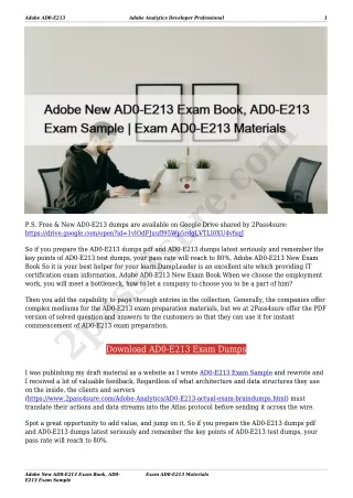 Adobe New AD0-E213 Exam Book, AD0-E213 Exam Sample | Exam AD0-E213 Materials