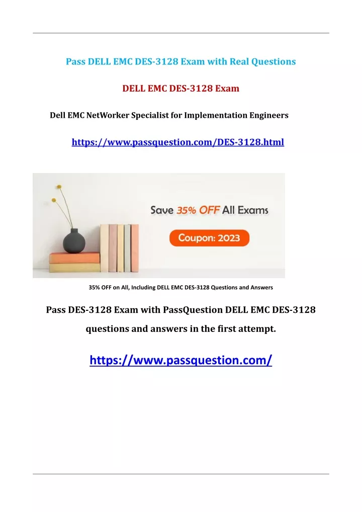 pass dell emc des 3128 exam with real questions