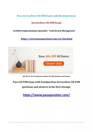 pass servicenow cis fsm exam with real questions