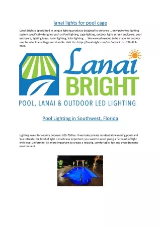 lanai lights for pool cage