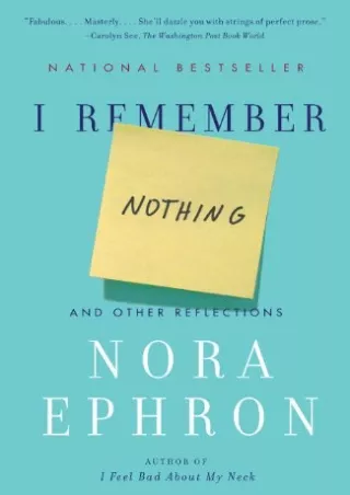 read ebook [pdf] I Remember Nothing