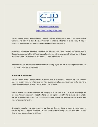 Outsourced HR Services