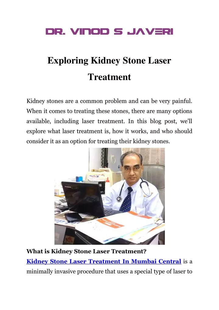 exploring kidney stone laser