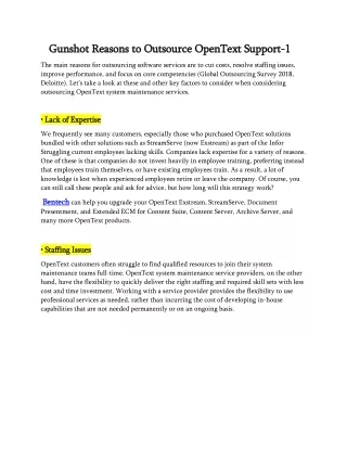 gunshot gunshot reasons to outsource opentext