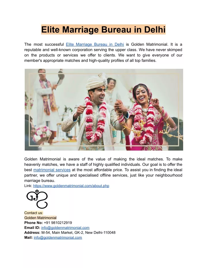 elite marriage bureau in delhi