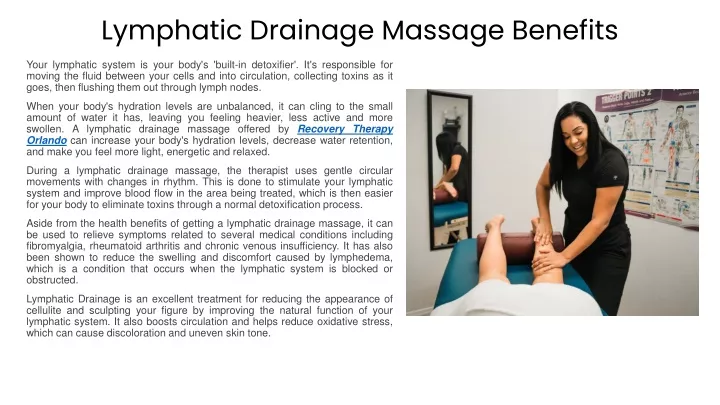 Ppt Lymphatic Drainage Massage Benefits Powerpoint Presentation Free Download Id11954287