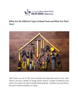 What Are the Different Types of Hand Tools and What Are Their Uses