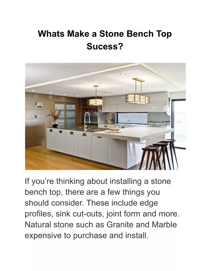 whats make a stone bench top sucess