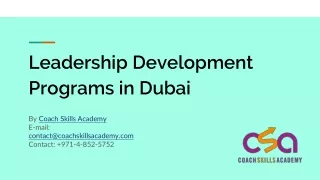 Leadership Development Programs in Dubai